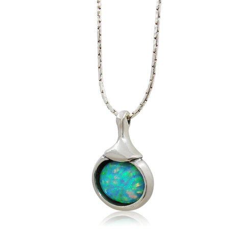 Sterling Silver, Opal Necklace