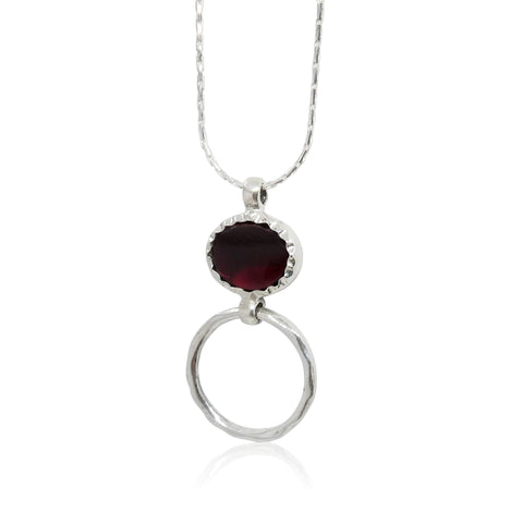 Sterling Silver, Garnet Necklace