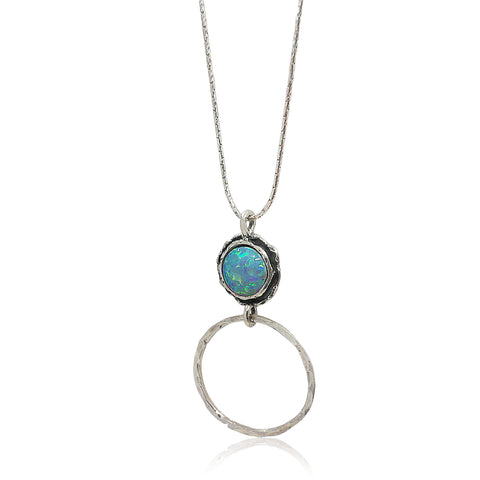 Sterling Silver, Opal Necklace