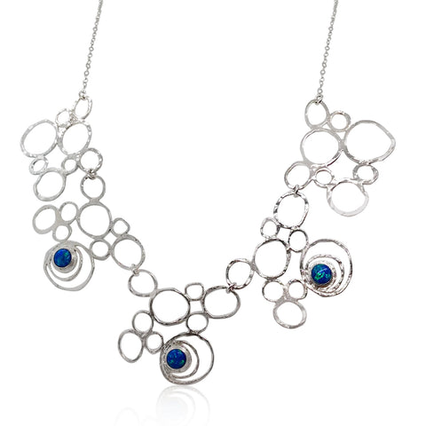 Sterling Silver, Opal Necklace