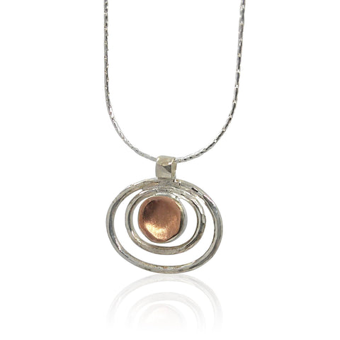 Sterling Silver, 9K Rose Gold Necklace