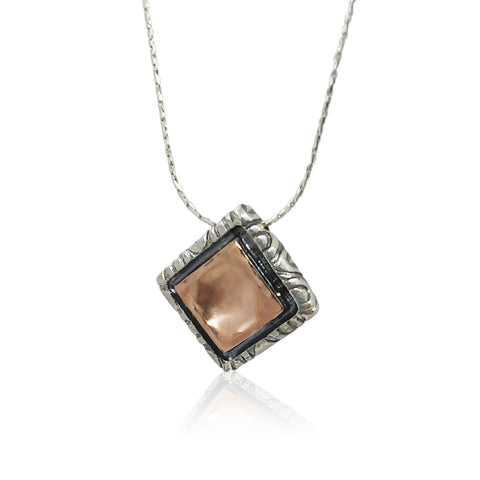 Sterling Silver, 9K Rose Gold Necklace