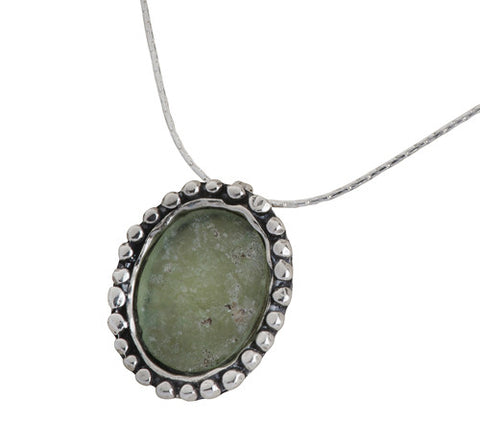 Sterling Silver, Roman Glass Necklace