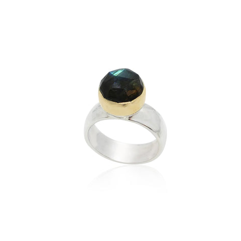 Sterling Silver, 9K Gold, Labradorite Ring