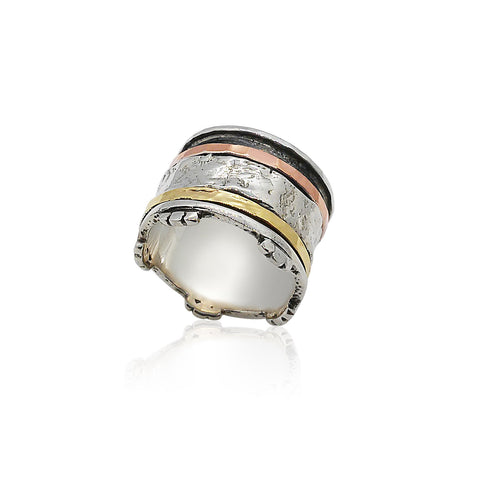 Sterling Silver, 9K Gold Ring