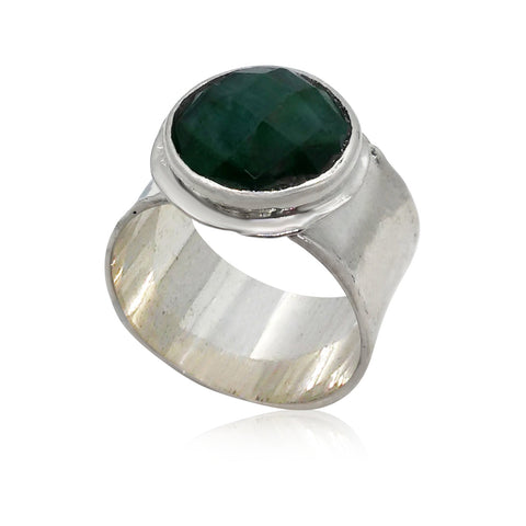 Sterling Silver, Emerald Ring