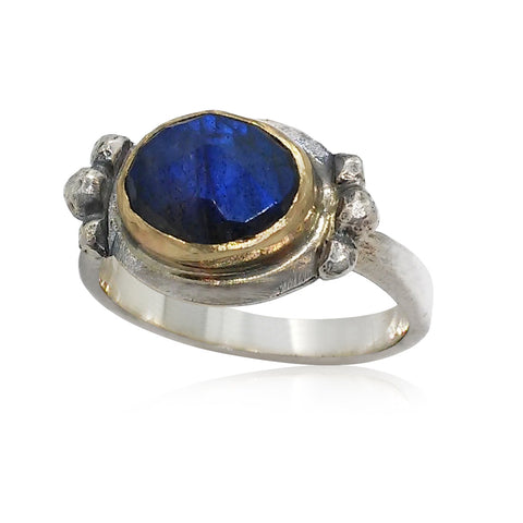 Sterling Silver, 9K Gold, Labradorite Ring