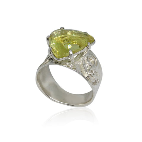 Sterling Silver, Lemon Quartz Ring
