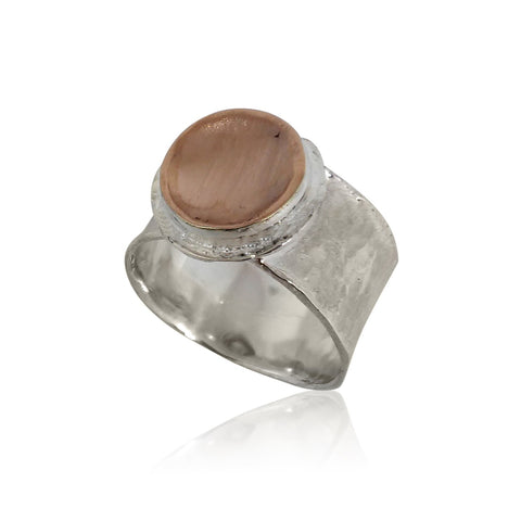 Sterling Silver, 9K Rose Gold Ring