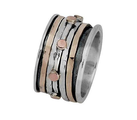 Sterling Silver, 9K Gold Ring