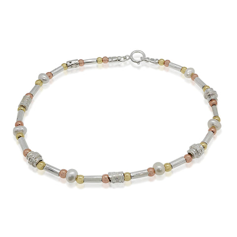 Sterling Silver, Gold Filled, Pearl Bracelet