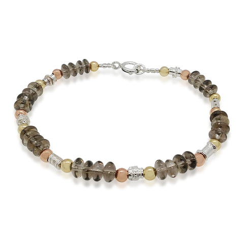 Sterling Silver, Gold Filled, Smoky Quartz Bracelet