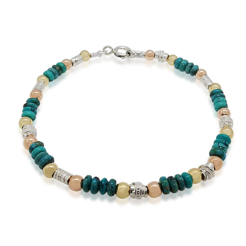 Sterling Silver, Gold Filled, Turquoise Bracelet