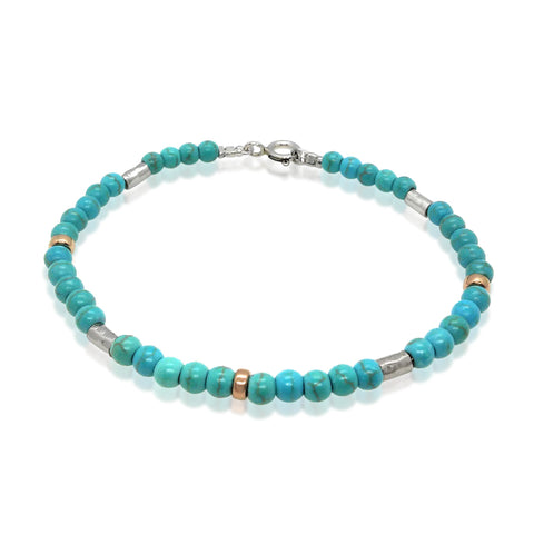 Sterling Silver, Gold Filled, Turquoise Bracelet