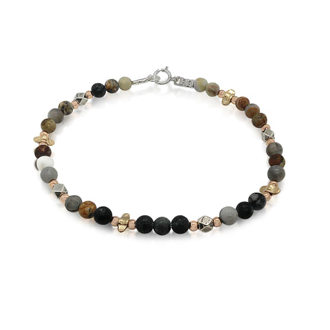 Sterling Silver, Gold Filled, Picasso Jasper Bracelet