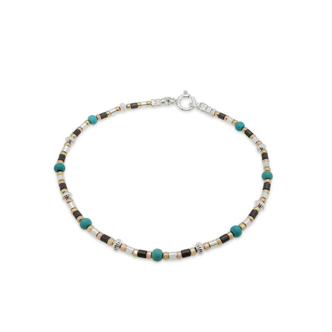 Sterling Silver, Gold Filled, Oxidized Silver,Turquoise Bracelet