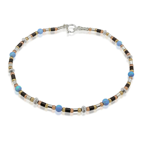 Sterling Silver, Gold Filled, Oxidized Silver, Opal Bracelet