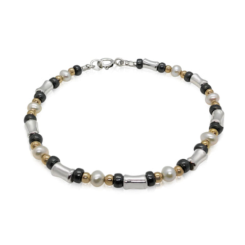 Sterling Silver, Gold Filled, Pearl Bracelet