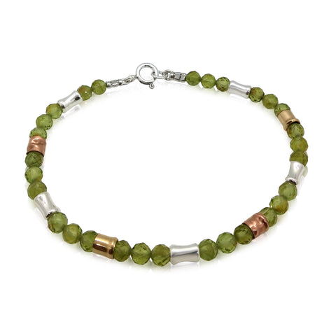 Sterling Silver, Gold Filled, Peridot Bracelet