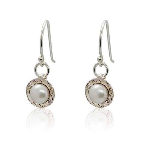 Sterling Silver, Pearl Earrings