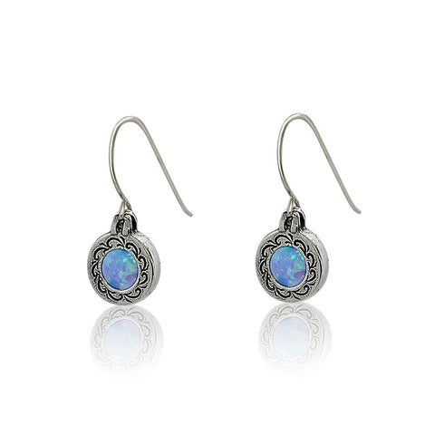 Sterling Silver, Opal Earrings