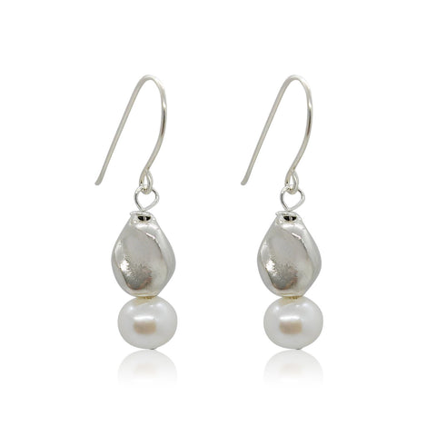 Sterling Silver, Pearl Earrings