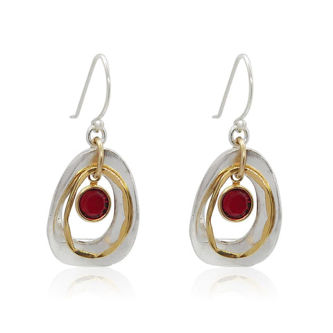 Sterling Silver, Gold Filled, Red Swarovski Crystal Earrings