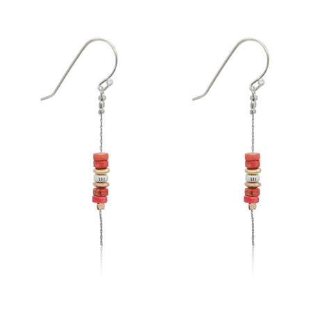 Sterling Silver, Gold Filled, Coral Earrings
