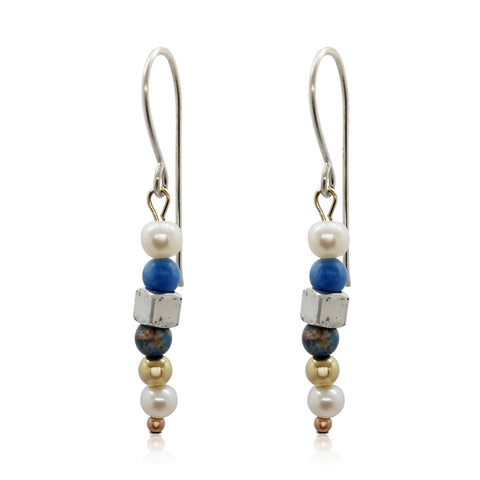 Sterling Silver, Gold Filled, Blue Jasper Earrings