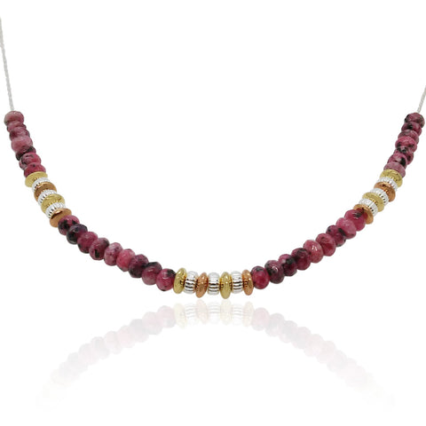 Sterling Silver, Gold Filled, Indian Agate Necklace