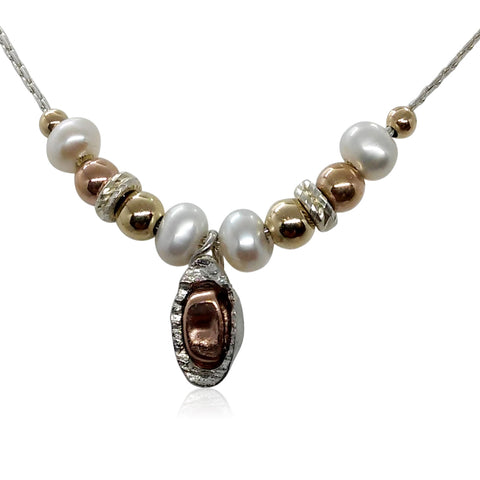 Sterling Silver, Gold Filled, Pearl Necklace