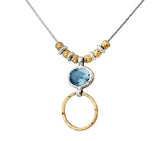 Sterling Silver, Gold Filled, Blue Topaz Necklace