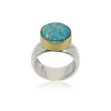 Sterling Silver, 9K Gold, Opal Ring