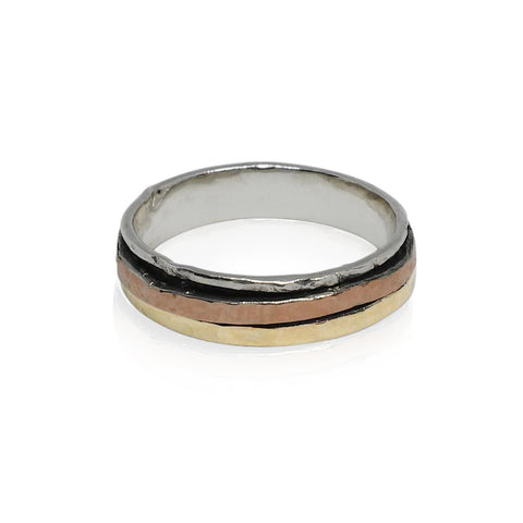 Sterling Silver, 9K Gold Ring